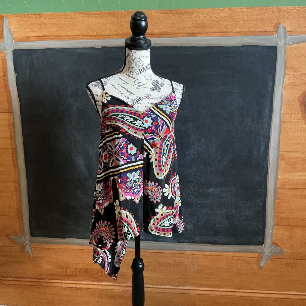 HD in Paris (Anthropologie) Size 2 Black/Paisley strappy flowing top